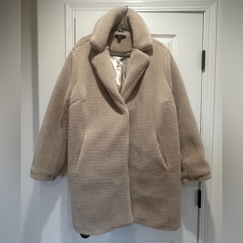 Ellos Tan Teddy Coat plus size 22 womens